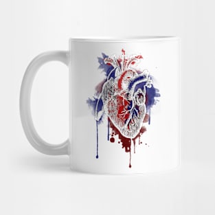 Digital Anatomical Watercolor Heart (White Version) Mug